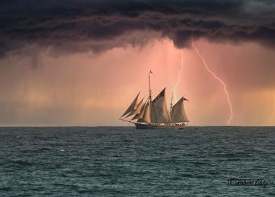 Bessie Ellen sailing the storm off Falmouth, by Robert Eddy.jpg.gallery.jpg