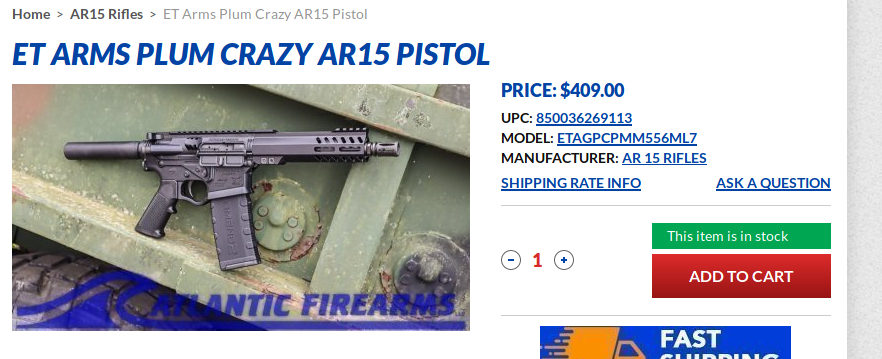 ET Arms Plum Crazy AR15 Pistol SALE - AtlanticFirearms com.png