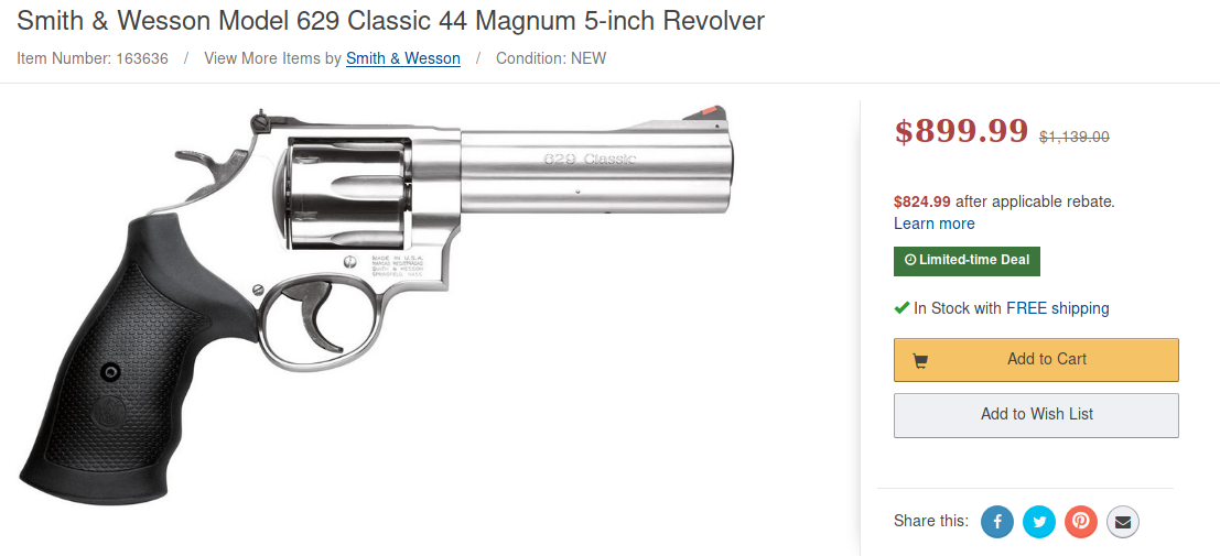 Smith Wesson Model 629 Classic 44 Magnum 5-inch Revolver.png