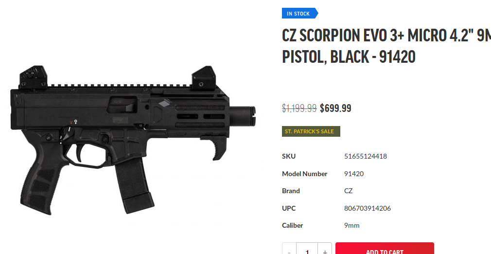 CZ Scorpion Evo 3+ Micro 4 2 9mm Pistol, Black - 91420.png