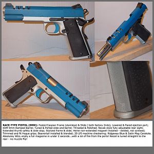 racy-type 1911 in 9mm; ported barrel, slotted slide etc