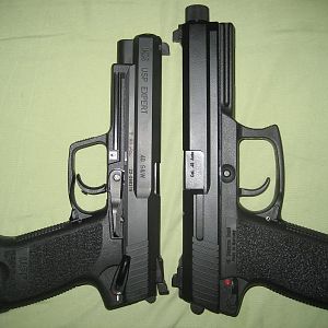 Heckler and Koch Expert 40 and Mark 23 45 acp size comparison!