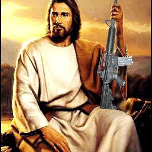 Jesus with a black rifle